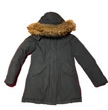 WOOLRICH Luxury Artic Parka blu navy con cappuccio rimovibile e pelliccia