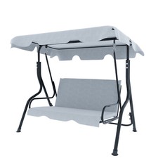Dondolo 3 posti tettuccio regolabile cuscini imbottiti struttura acciaio grigio