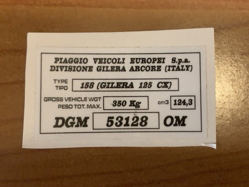 Gilera 125 adesivo dgm - 125,