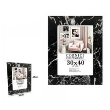 CORNICE PORTA FOTO QUADRI TELE POSTER 30 X 40CM MODELLO EFFETTO MARMO NERO 71675