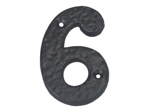 Numero civico in ferro - "6",