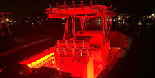 4x Faretto LED ROSSO 12V Oblò Nautico IP67. Luce di Cortesia Barca Gommone