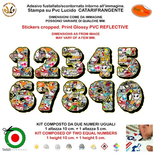 Adesivi numeri riflettenti