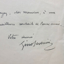 Gino SEVERINI - Lettre de