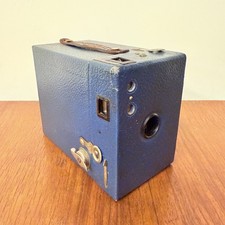 FOTOCAMERA VINTAGE KODAK RAINBOW HAWKEYE BOX CAMERA 1929 ART DECO BLU MOLTO RARA