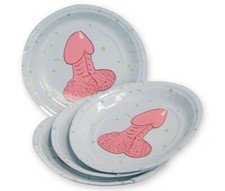 PIATTI PARTY 6 PZ NUBILATO COMPLEANNO CON PISELLO SCHERZO SEXY DOR3974