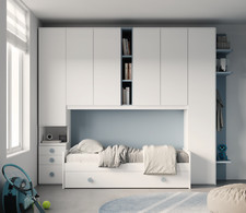 CAMERETTA PONTE CON DIVANO 2 LETTI ARMADIO LIBRERIE APPENDINI ECOLOGICA CATAS 13