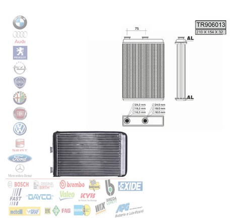 Radiatore stufa fiat doblo - radiatore,