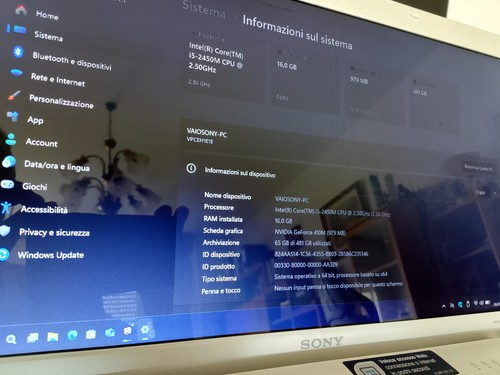 Notebook sony vaio vpceh intel - vaio,