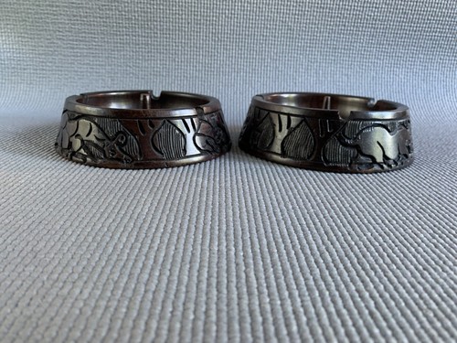 Wooden ashtray ebony turned - ashtray,