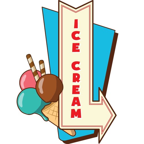 Ice cream concession - cream, decal