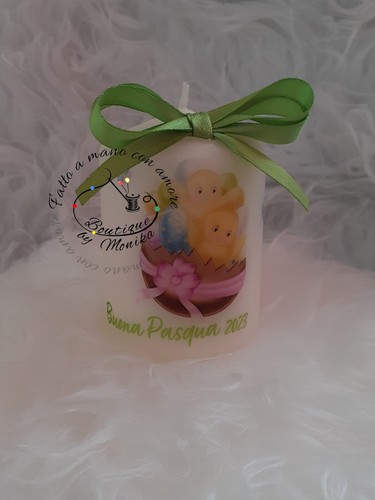 Candela personalizzata pasqua - candela,