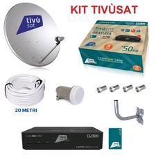KIT-SATELLITARE HD TIVÙSAT + DECODER + PARABOLA 80CM + LNB+20 MT CAVO + SUPP