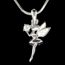 Campanellino Magica Sfera IN Swarovski Cristallo Fairy Tinker Bell Collana Nuova