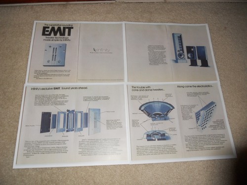 Brochure tweeter infinity 1977 - tweeter,