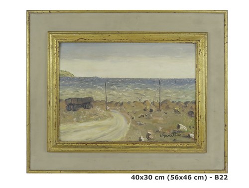 Quadro olio paesaggio mare - olio,