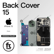 APPLE VETRO POSTERIORE IPHONE 15 GREEN VERDE ORIGINALE PULLED + ADESIVO BACK COV