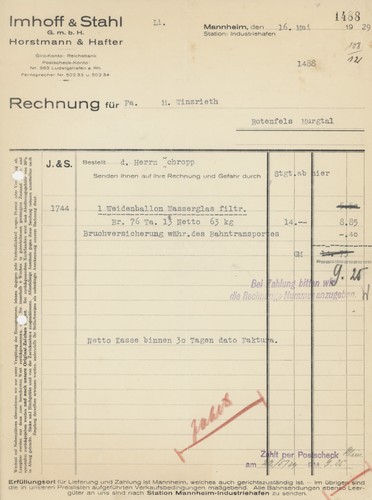 Rechnung imhoff stahl gmbh - stahl,