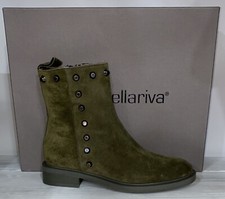 LAURA BELLARIVA STIVALETTO CAMOSCIO borchiato Donna Woman verde size EU 37 SBL6