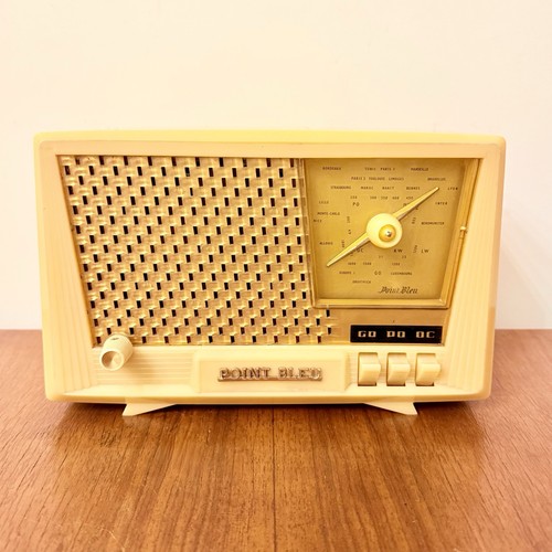 Radio vintage point - point, bleu
