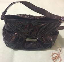 Gai Mattiolo Borsa Di Vernice Nera Con Portachiavi e Portamonete Coordinati