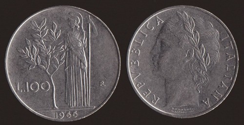 100 lire 1966 minerva italia - lire,