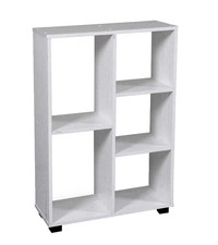 LIBRERIA SCAFFALE SALVASPAZIO MODERNA 5 RIPIANI BASSO ROVERE SBIANCATO h87*60*24