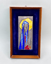 OTTAVIANI QUADRO VINTAGE BASSORILIEVO ARGENTO E SMALTI MADONNA MARCHIATO ANNI 60