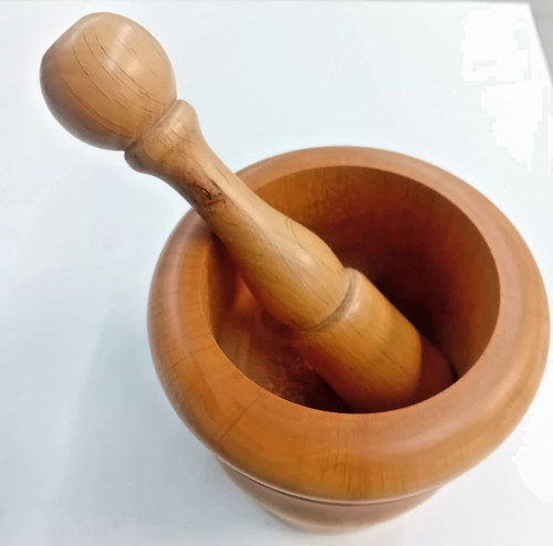Mortaio legno massiccio - mortaio,