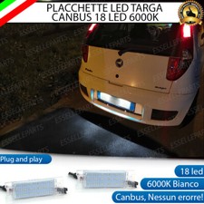 COPPIA PLACCHETTE TARGA LED FIAT PUNTO MK2 188 CANBUS 6000K BIANCO NO ERRORE