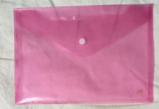 BUSTA in Plastica Cartellina ROSA   Portadocumenti con Bottone 25x18 cm