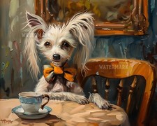 Chinese Crested Dog in Bowtie