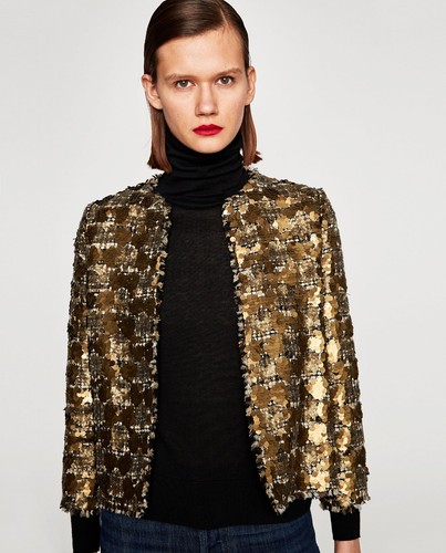 Zara giacca donna tweed con - tweed,