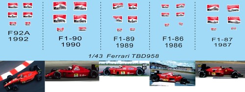Decals per ferrari f1 - 1/43,