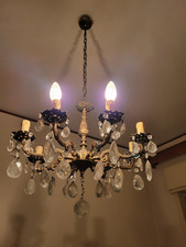 Lampadario a gocce in ottone Vintage