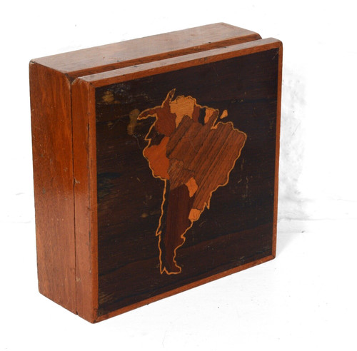 Vintage wooden box with - wooden, inlaid