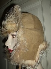 CAPPELLO COLBACCO TRAPPER COYOTE FUR AVIATORE PELLICCIA VOLPE UNISEX 57 UOMO 