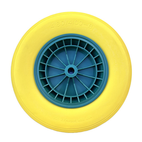 Ruota piena gialla carriola - ruota, |