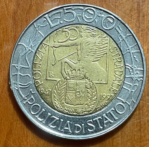 Moneta 500 lire 1997 - moneta, polizia