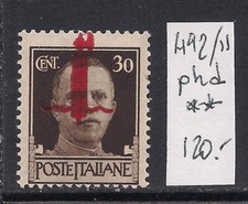 Italy RSI 1944 Sassone 492/IIphd Variety Tiratura Firenze  MNH/** VF CV € 120