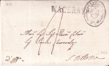 REGNO 1852 - PIEGO/LETTERA VIAGGIATA PER MACERATA TIMBRI DOPPIO CERCHIO PICCOLI