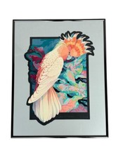 Caladium Dream Silkscreen by Marcel Marcella Anderson 1980s Cockatoo Parrot