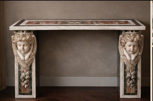 Importante console barocca con - importante,