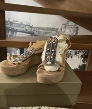 Sandali LOLA CRUZ Donna CON ZEPPA  e strass usate TG 40