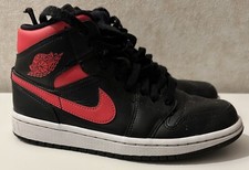 Air Jordan 1 Mid Black / Siren Red 2021 - BQ6472-004 - Women’s Size 6.5