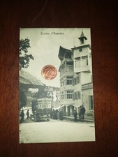 Cartolina d'epoca paesagg Italia Veneto Belluno Cortina Garage Marcon Pulman epo