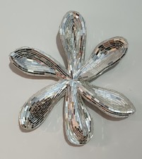 Fiore mosaico Adm - Scultura Decorata in Vetro Disp. colore argento, oro e rosso