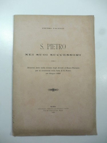 Pietro nei suoi successori - s.,