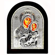 Vergine Maria di Betlemme icona bizantina argento 925 trattato misura 25x20 cm