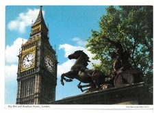 BR2094 London Big Ben and Boadicea Statue Viaggiata 1967 verso Roma